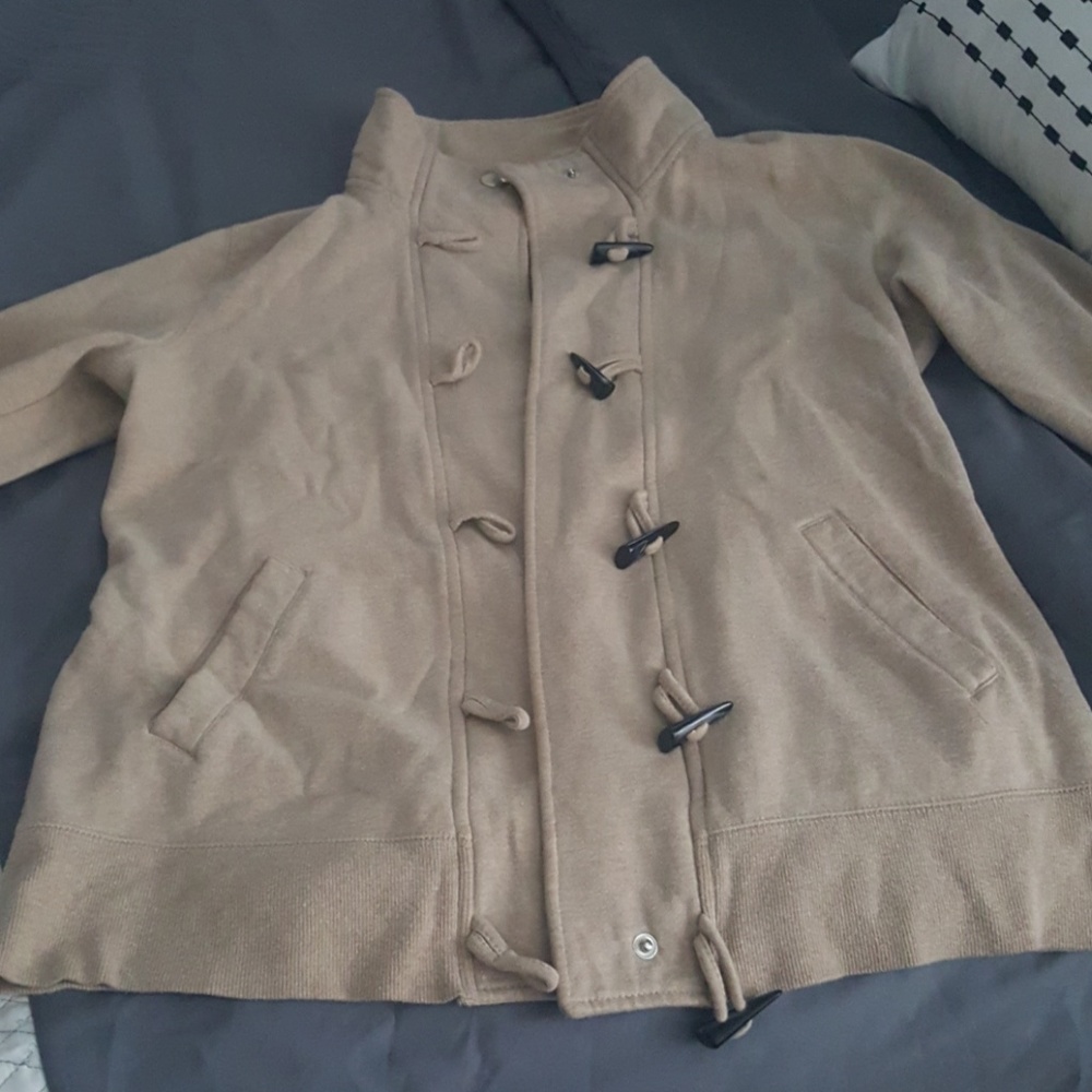 Cream Sweatshirt Jacket Size Small